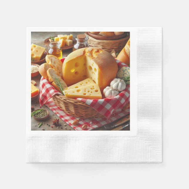 Guardanapo de Papel Personalizado Pães e Queijo Serviette (Vorderseite)