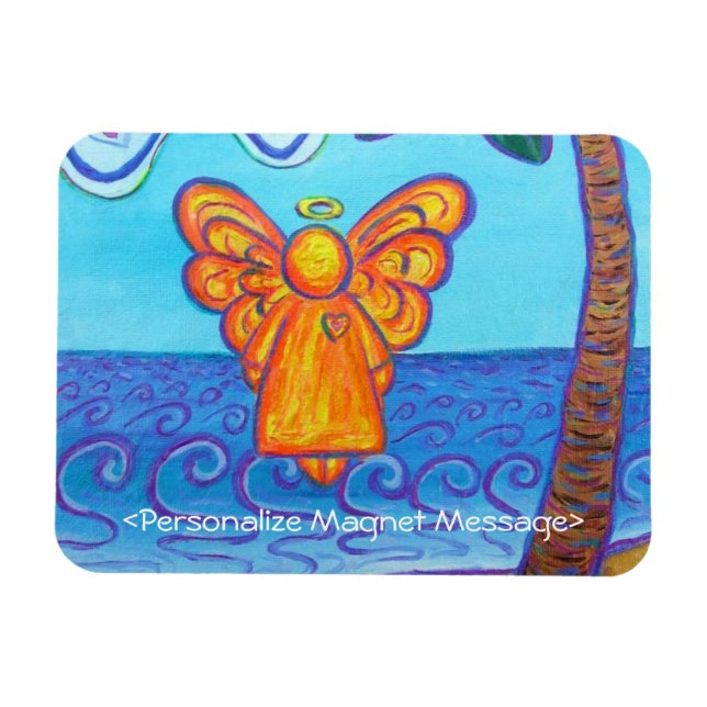 Guardian Angel Beach Art Custom Rectangle Magnete (Horizontal)