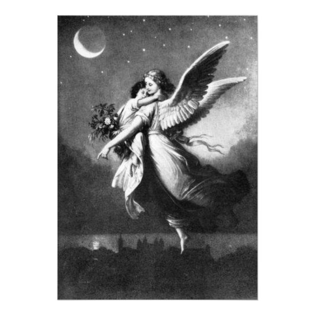 Guardian Angel bei Nacht Fotodruck (Vorne)