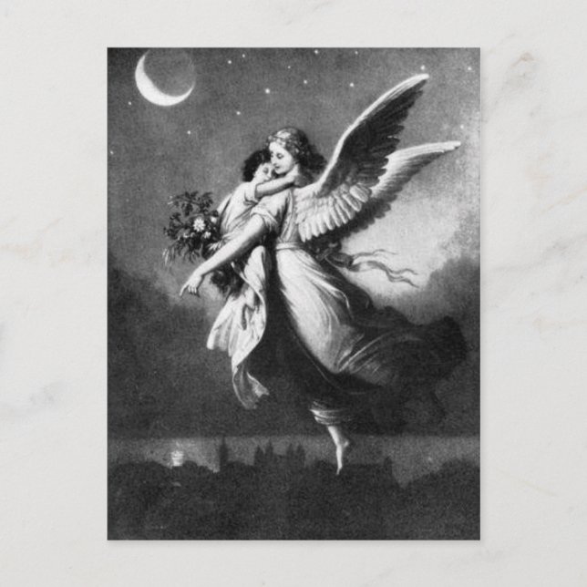 Guardian Angel bei Nacht Postkarte (Vorderseite)