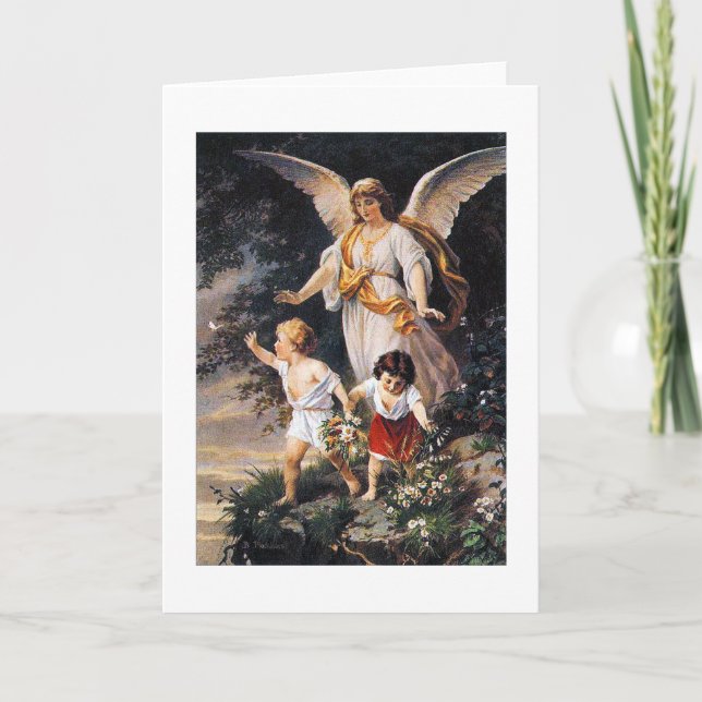 GUARDIAN ANGEL Bernhard Plockhorst 1886 Karte (Vorderseite)