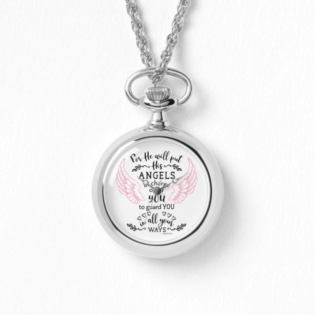 Guardian Angel Bible Verse Religious Armbanduhr (Vorderseite)