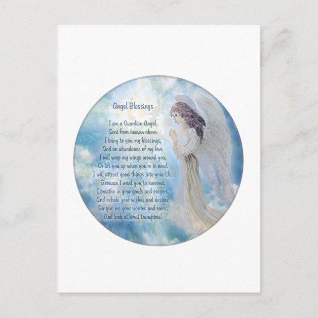 Guardian Angel Blessings Postkarte (Vorderseite)