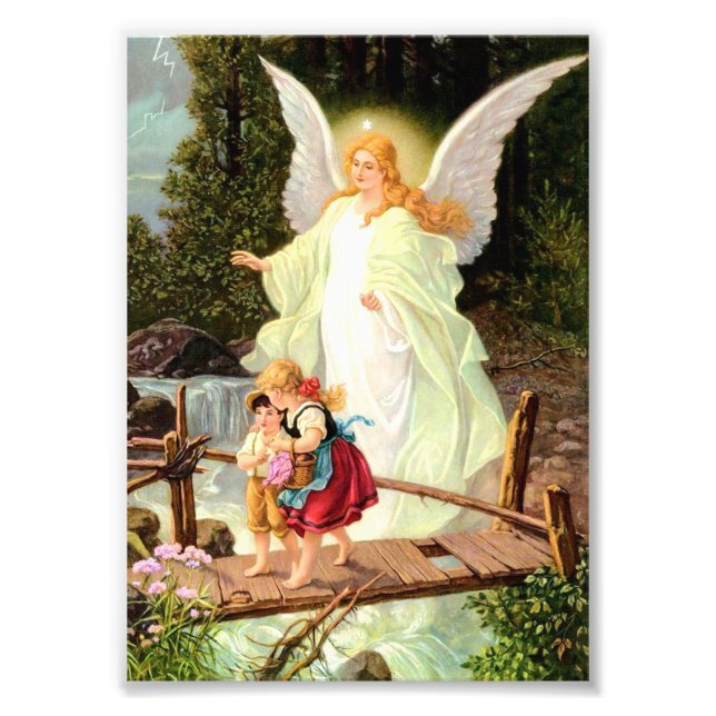 Guardian Angel Children Bridge Lindberg Fotodruck (Vorne)