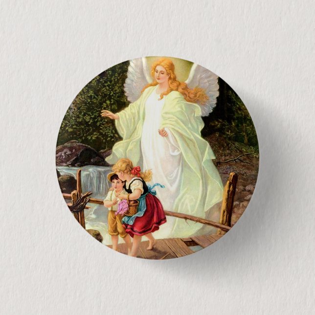 Guardian Angel Children over Bridge Lindberg Button (Vorderseite)