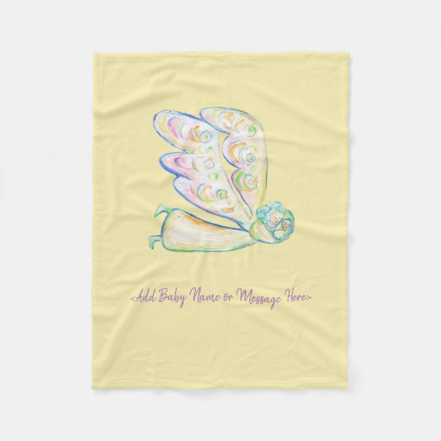 Guardian Angel Custom Soft Fleece Baby Blanket (Vorderseite)