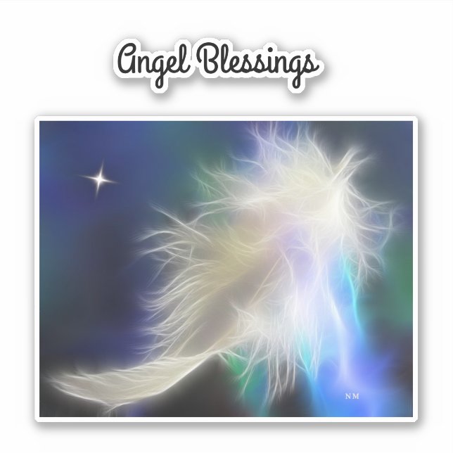 Guardian Angel Feather Vinyl Sticker (Vorderseite)