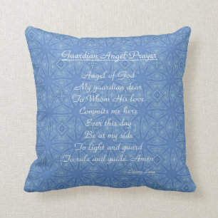Guardian Angel Gebet Blue Throw Kissen