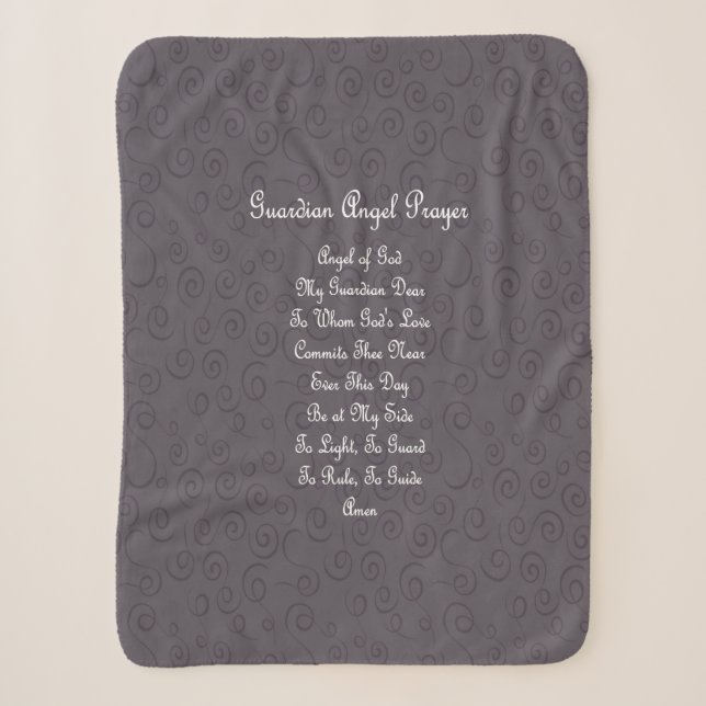 Guardian Angel Gebet Charcoal Gray Sherpadecke (Vorderseite)