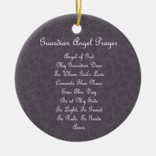 Guardian Angel Gebet Charcoal Keramik Ornament