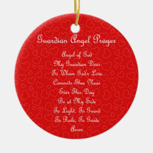 Guardian Angel Gebet Hearts Keramik Ornament