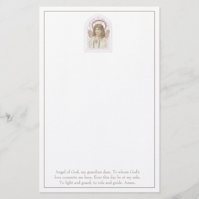 Guardian Angel Gebet katholisch religiös Briefpapier (Vorderseite)