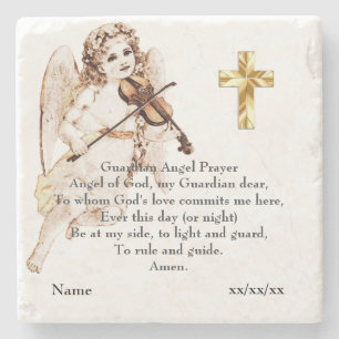 Guardian Angel Gebet katholisches Geschenk Persona Steinuntersetzer