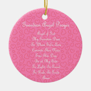 Guardian Angel Gebet Pink Keramik Ornament