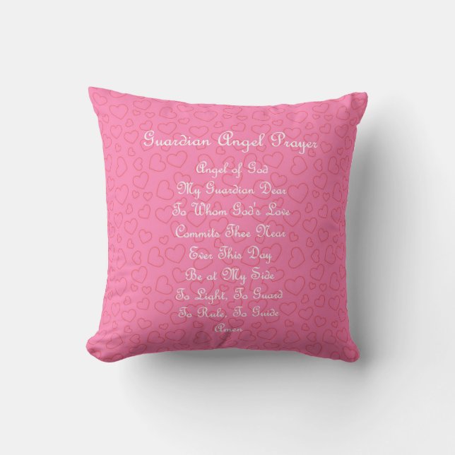 Guardian Angel Gebet Pink Kissen (Vorderseite)