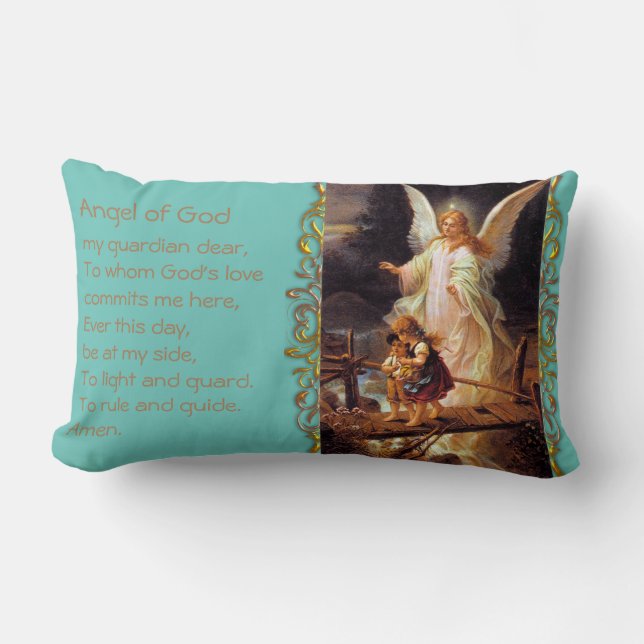 Guardian Angel Gebet Throw Kissen (Vorderseite)