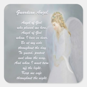 Guardian Angel Gedicht Quadratischer Aufkleber