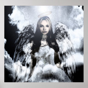 Guardian Angel in Wolken Poster
