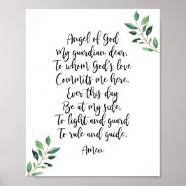 Guardian Angel Katholisches Gebet Print Kalligraph Poster