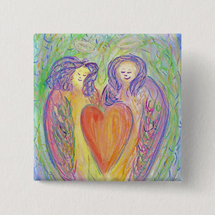 Guardian Angel Liebe Hört Lapel Pin oder Tasten Button