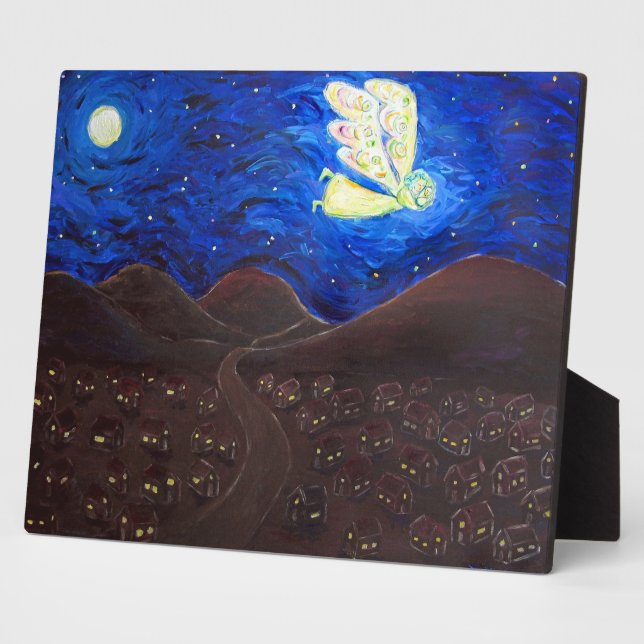 Guardian Angel mit Baby Painting Art Gift Plaque Fotoplatte (Seite)