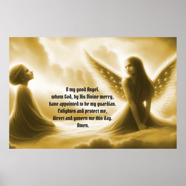 Guardian Angel mit Gebet Poster (Vorne)