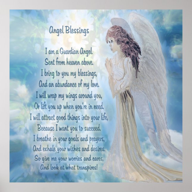 Guardian Angel mit Gedicht Poster (Vorne)