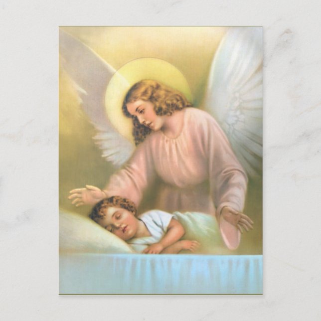 Guardian Angel mit Kind Postkarte (Vorderseite)