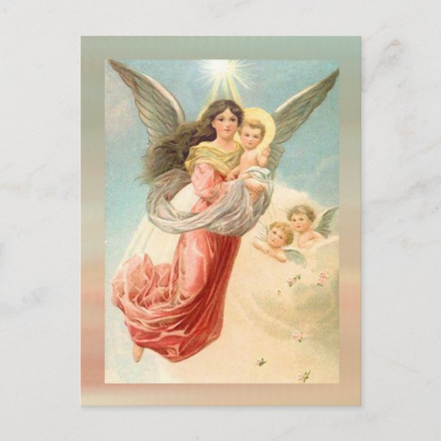 Guardian Angel mit Kindern Postkarte (Vorderseite)