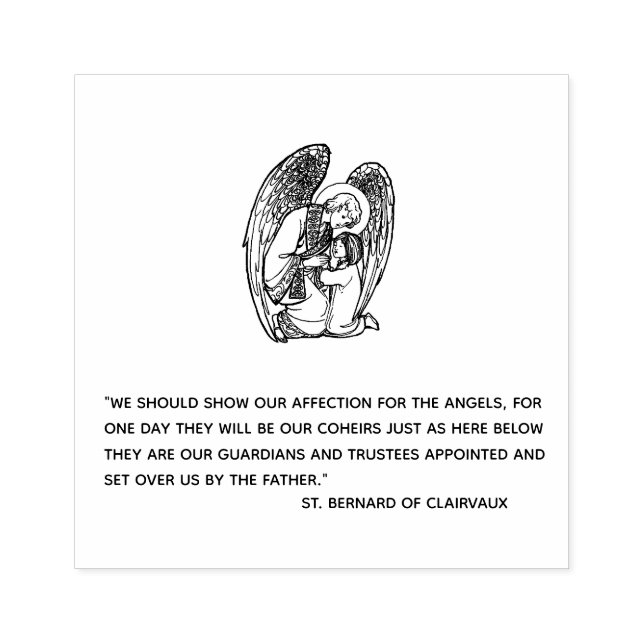 Guardian Angel mit Kinderzitat von Saint Bernard Gummistempel (Prägung)