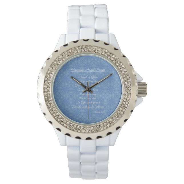 Guardian Angel Prayer Blue Armbanduhr (Vorderseite)