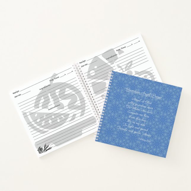 Guardian Angel Prayer Blue Notizbuch (Innenseite)