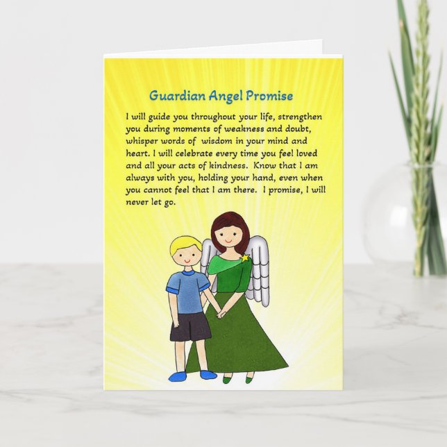 Guardian Angel Promise Grußkarte V2 Dankeskarte (Vorderseite)