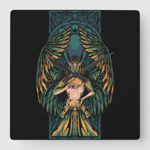 Guardian Angel Quadratische Wanduhr