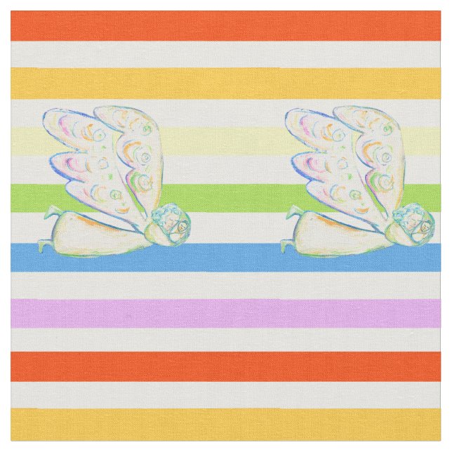 Guardian Angel Rainbow Stripe Stoff Art Material (Nahaufnahme)