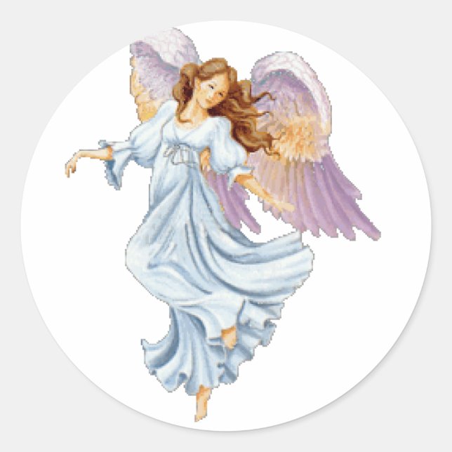 Guardian Angel Runder Aufkleber (Vorderseite)