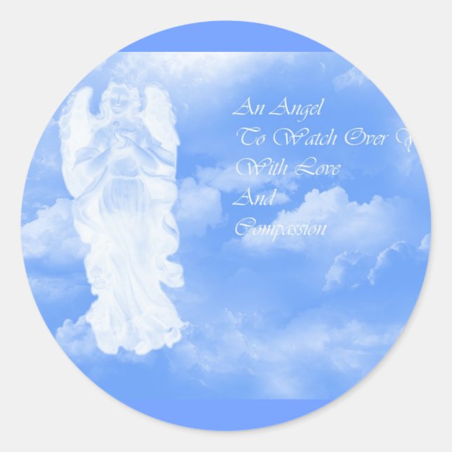 Guardian Angel Runder Aufkleber (Vorderseite)