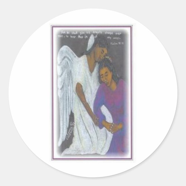 Guardian Angel Runder Aufkleber (Vorderseite)