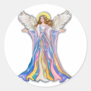 Guardian Angel Segen Runder Aufkleber