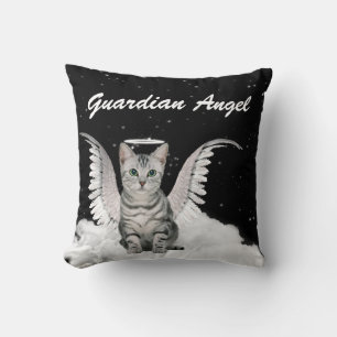 Guardian Angel Silver Tabby Cat Pet Lover Kissen
