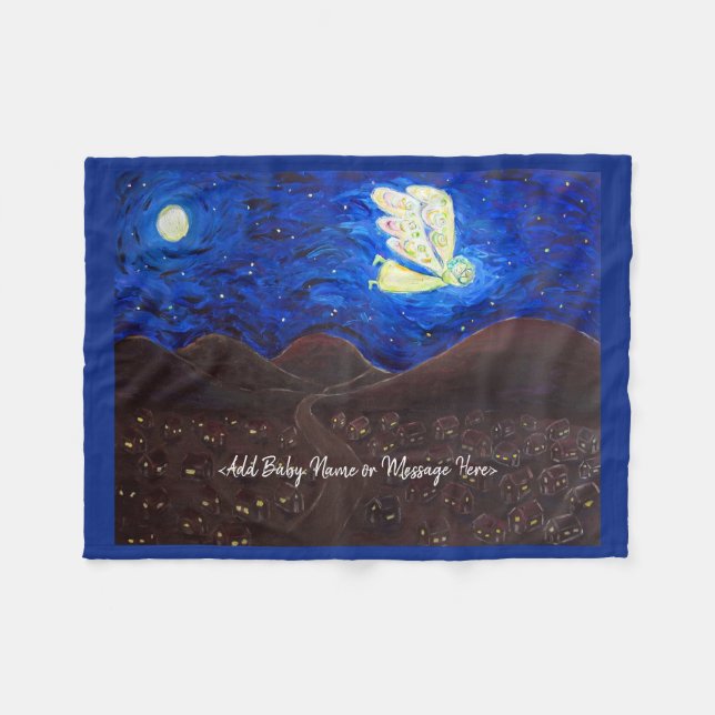 Guardian Angel Soft Fleece Custom Baby Blankets (Vorderseite (Horizontal))