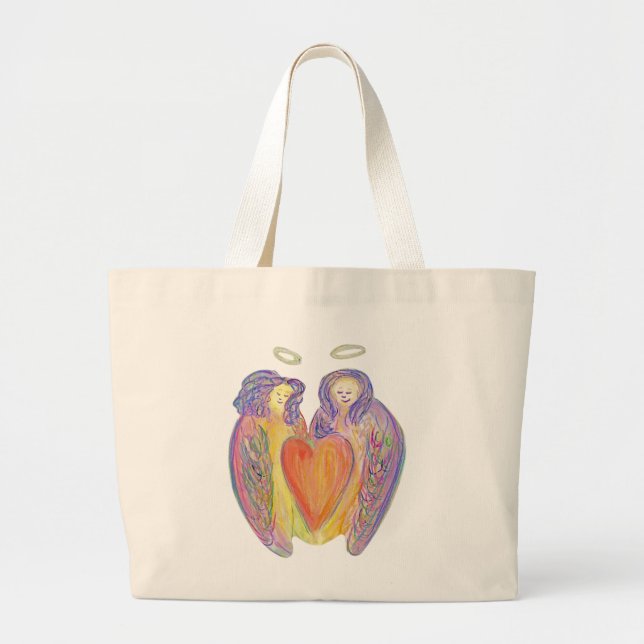 Guardian Angel Wings Lounge Kunst, Dichtung und Mu Jumbo Stoffbeutel (Vorne)