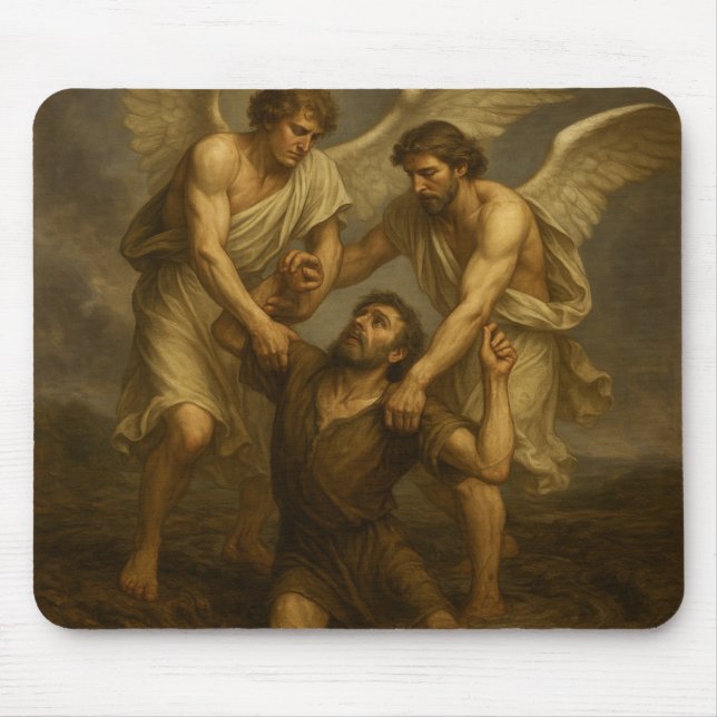 Guardian Angels Ein Mann aus Verzweiflung heben Mousepad (Vorne)