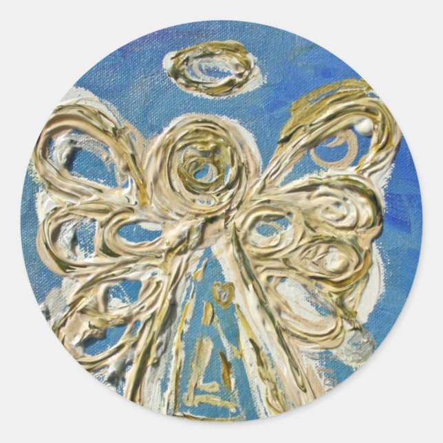 Guardian Blue Angel Art Custom Stickers (Vorderseite)