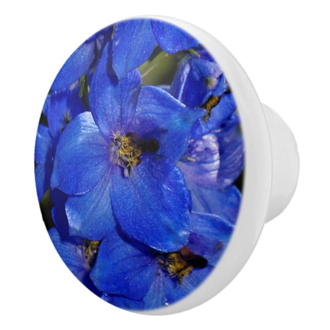 Guardian Blue Delphiniums Larkspur Keramikknauf (Rechts)