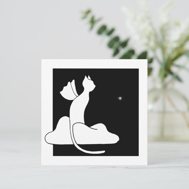 Guardian Cat Feiertagskarte (Stehend Vorderseite)