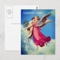 Guardian Engel and Child Inspiration Postcard