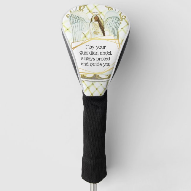 Guardian Engel-Illustration mit Zitat für sie Golf Headcover (Vorderseite)