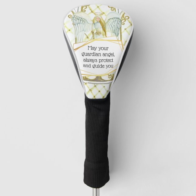Guardian Engelsillustrierung mit Zitat von Frauen Golf Headcover (Vorderseite)
