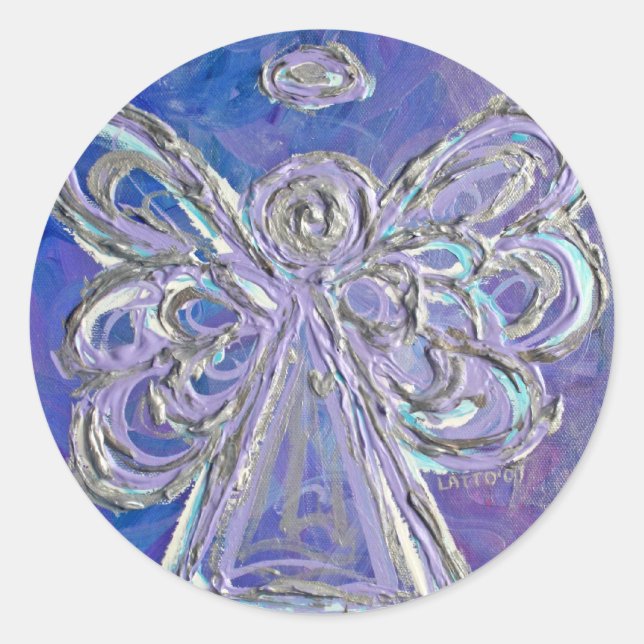 Guardian Lila Angel Art Custom Stickers (Vorderseite)